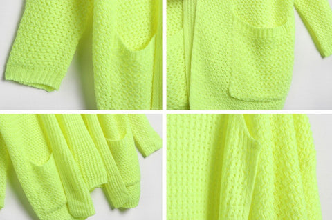Small Braids Acrylic Cardigan Sweater GREEN