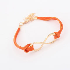 Fashionable Personalized Style Bowknot Shape PU Leather Bracelet For Women ORANGE