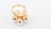 Delicate Rhinestone and Pearl Embellished Flower Shape Women's Ring