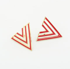 Pair of Triangle Shape Hollow Stud Earrings For Women