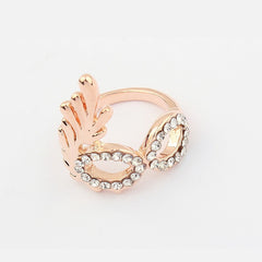 Vintage Chic Style Rhinestoned Women's Mask Shape Alloy Ring