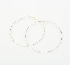 Pair Of Exaggerated Chic Style Solid Color Women's Alloy Hoop Earrings SILVER