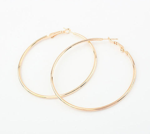 Pair Of Exaggerated Chic Style Solid Color Women's Alloy Hoop Earrings GOLD