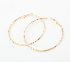 Pair Of Exaggerated Chic Style Solid Color Women's Alloy Hoop Earrings GOLD