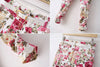 Pastoral Style Ruffled Floral Print Zipper Up Pockets Design Slimming Denim Women's Pants PINK