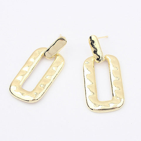 Pair of Chic Style Embellished Rectangle Pendant Stud Earrings For Women