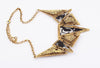 Exquisite Fashion Women's Figured Triangle Stone Embellished Pendant Alloy Necklace