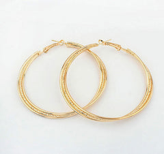 Pair of Brilliant Women's Fringed Round Ring Earrings