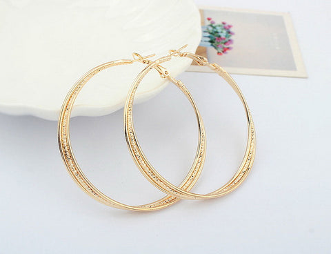 Pair of Brilliant Women's Fringed Round Ring Earrings