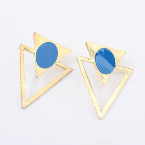 Pair Of Characteristic Hot Sale Alloy Women's Multi-Layered Triangle Stud Earrings