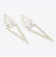 Pair of Exaggerated Women's Triangle Long Alloy Earrings