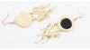 Pair of Cute Women's Colored Glaze Round Pendant Triangle Tassels Alloy Earrings