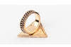 Fashion Vintage Stripe Embellished Women's Triangle Alloy Finger Ring