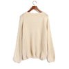 Owl Acrylic Pullover Sweater APRICOT