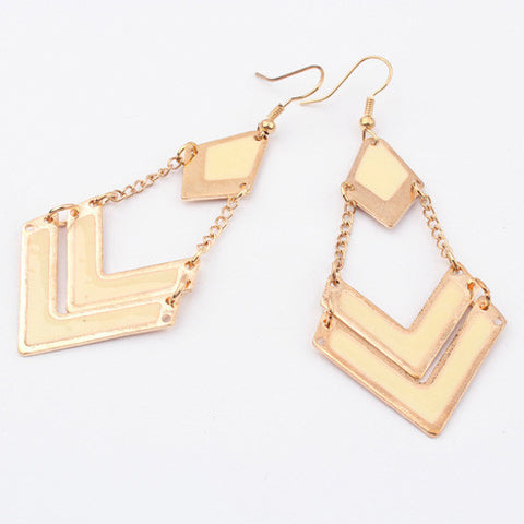 Pair Of Elegant Delicate Geometric Shape Design Women's Alloy Drop Earrings