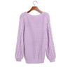 Big Braids on Sleeves Polyester Sweater PURPLE