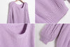 Big Braids on Sleeves Polyester Sweater PURPLE