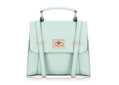 Vintage Style Pure Color and Twist-Lock Design Women's Tote Bag LIGHT BLUE