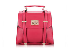 Vintage Style Pure Color and Twist-Lock Design Women's Tote Bag ROSE