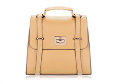 Vintage Style Pure Color and Twist-Lock Design Women's Tote Bag APRICOT