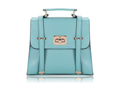 Vintage Style Pure Color and Twist-Lock Design Women's Tote Bag SKY BLUE