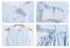 Fashion Style Scoop Neck Ruffled Stripe Print Hollow Out Sleeveless Cotton Women's Dress