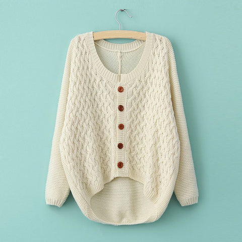 Sweet Women's Cardigan With Patches WHITE