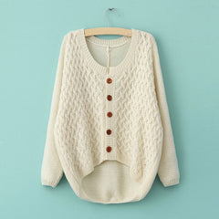 Sweet Women's Cardigan With Patches WHITE