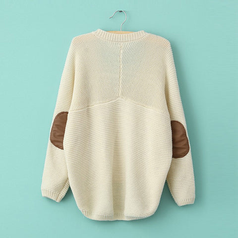 Sweet Women's Cardigan With Patches WHITE