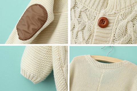 Sweet Women's Cardigan With Patches WHITE