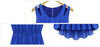 Flounce Chiffon Sleeveless Ladylike Women Dress BLUE