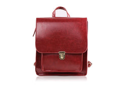 Women's Satchel Backpack Vintage Style RED