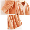 Preppy Style Batwing Sleeve Solid Color Women's Cable Knit Sweater ORANGE