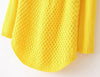 Scoop Neck Openwork Candy Color Women's Plus Size Sweaters YELLOW