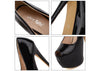 Party Solid Color and Sexy Stiletto Heel Design Women's Peep Toed Shoes BLACK