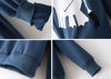 Elephant Cotton Blend Hoodie Sweater BLUE