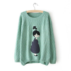 Little Girl Acrylic Pullover Sweater GREEN