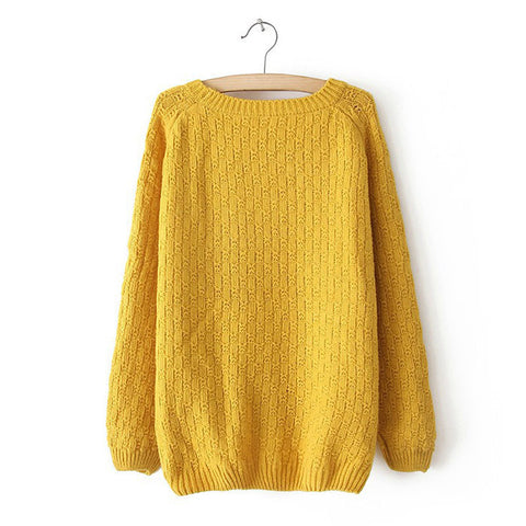Little Girl Acrylic Pullover Sweater YELLOW