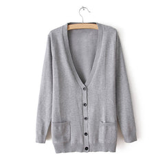 Star Elbow Polyester GRAY Cardigan
