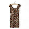 Leopard Stretch Cotton Blend Sleeveless Dress