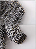 Stylish V-Neck White Leopard Print Long Sleeve Women's Blouse