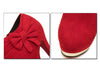 Fashion Side Bowknot and Sexy Heel Design Women's Ankle Boots RED
