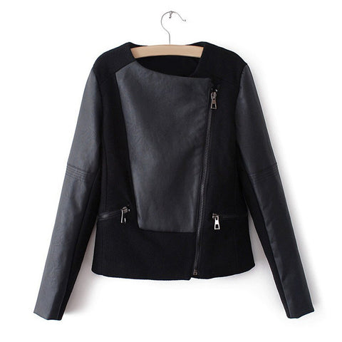Aggressive Black Slim Fit Leather Women's Jacket