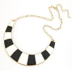 Fashion Colored Glazed Crescent Pendant Alloy Necklace For Women
