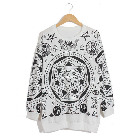 Illuminati Geometric Pattern Hoodies Sweater Pullover