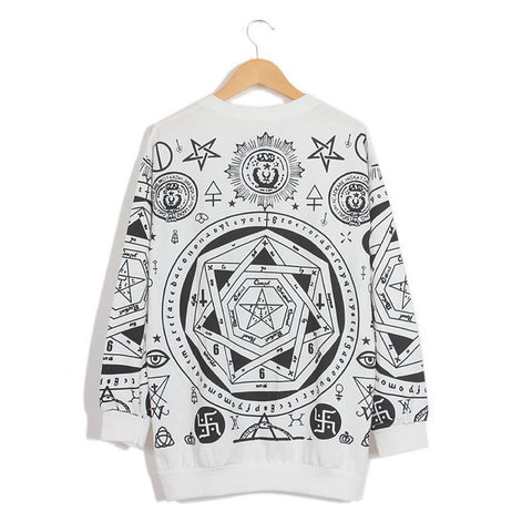 Illuminati Geometric Pattern Hoodies Sweater Pullover