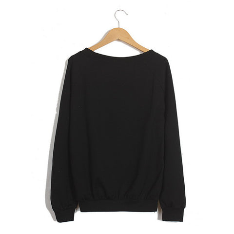 Raglan Sleeves Scoop Neck Roses And Letters Pattern Preppy Style Loose-Fitting Casual Women's Sweater