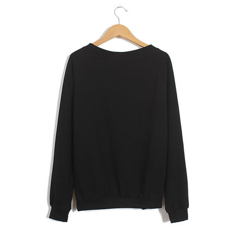 Long Sleeves Round Neck Crown Kitty And Cartoon Letters Pattern Loose-Fitting Casual Women's Sweater