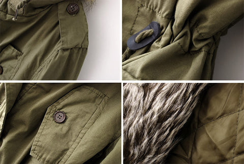 Solid Color Drawstring Fashionable Style Long Sleeves Hooded Women's Coat