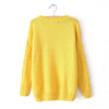Waves and Braids Casual Sweater Pullover YELLOW